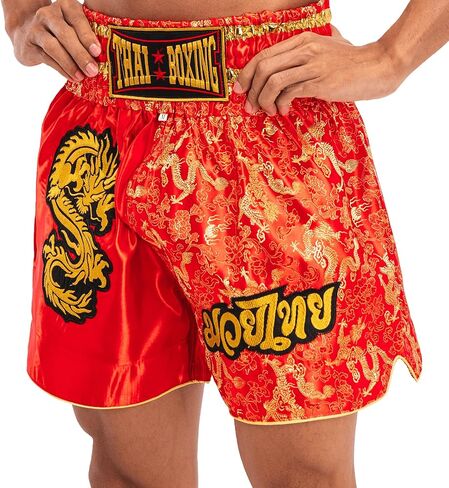 الملاكمة التايلاندية السراويل للرجال النساء سليم قطع MMA سراويل ملاكمة التدريب كيك بوكسينغ الملابس فنون الدفاع عن النفس جذوع in Kuwait