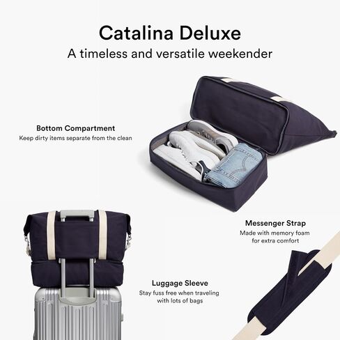 LO & SONS Duffel And Carry On Travel Bag, 40L Capacity Canvas Tote For Road Trips, Overnight Hospital Bag With Shoe Compartment, Shoulder Weekender Gym Bags For Women (Catalina Deluxe) in Saudi Arabia