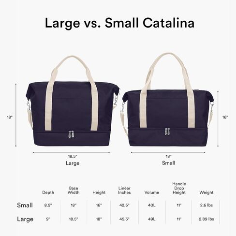 LO & SONS Duffel And Carry On Travel Bag, 40L Capacity Canvas Tote For Road Trips, Overnight Hospital Bag With Shoe Compartment, Shoulder Weekender Gym Bags For Women (Catalina Deluxe) in Saudi Arabia