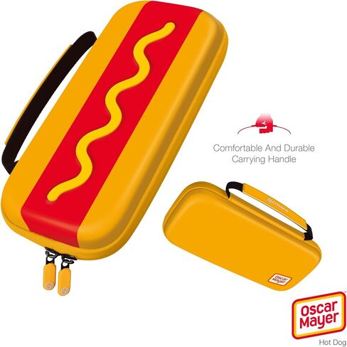 وحدة تحكم Hyperkin Limited Edition الرسمية من Oscar Mayer EVA ذات الغلاف الصلب، حقيبة حمل للسفر - مرخصة رسميًا - لطراز Nintendo Switch® OLED/Nintendo Switch Lite®/Nintendo Switch® (Hot Dog) in Saudi Arabia