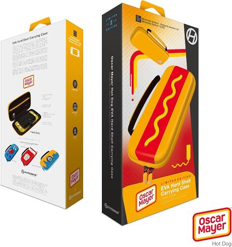 وحدة تحكم Hyperkin Limited Edition الرسمية من Oscar Mayer EVA ذات الغلاف الصلب، حقيبة حمل للسفر - مرخصة رسميًا - لطراز Nintendo Switch® OLED/Nintendo Switch Lite®/Nintendo Switch® (Hot Dog) in Saudi Arabia