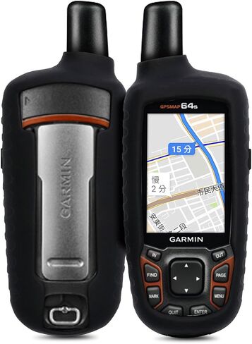 kwmobile Case Compatible with Garmin GPSMAP 64 / 64s / 64st - GPS Handset Navigation System Soft Silicone Skin Protective Cover - Black in Saudi Arabia