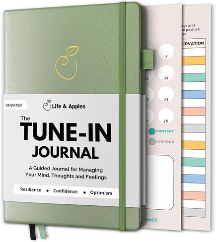 Life & Apples Tune-in Journal: Mental Health Journal for Anxiety and Stress Relief - Cultivate Positivity and Self-Care - Guided Anxiety Journal with Prompts, Rose Gold in Kuwait