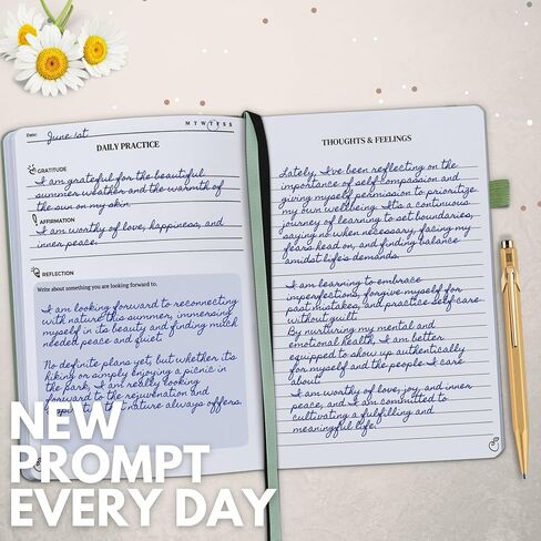 Life & Apples Tune-in Journal: Mental Health Journal for Anxiety and Stress Relief - Cultivate Positivity and Self-Care - Guided Anxiety Journal with Prompts, Rose Gold in Kuwait