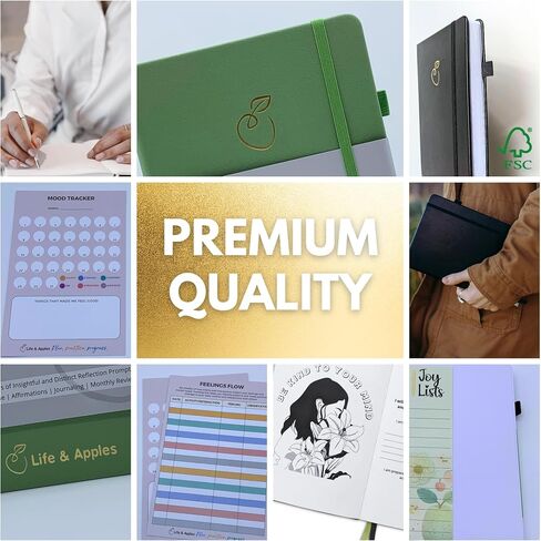 Life & Apples Tune-in Journal: Mental Health Journal for Anxiety and Stress Relief - Cultivate Positivity and Self-Care - Guided Anxiety Journal with Prompts, Rose Gold in Kuwait