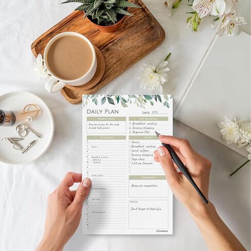 CRANBURY Tear-Off Weekly Planner Notepad - (8.5x11, Colorful) 54 Pages, Large Weekly Planner Pad, Undated Weekly Planning Pad with To Do List, Week of, Notes, plus Matching Note Pad in Kuwait