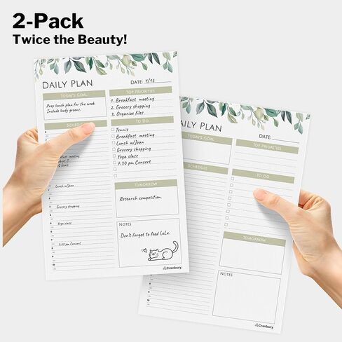 CRANBURY Tear-Off Weekly Planner Notepad - (8.5x11, Colorful) 54 Pages, Large Weekly Planner Pad, Undated Weekly Planning Pad with To Do List, Week of, Notes, plus Matching Note Pad in Kuwait