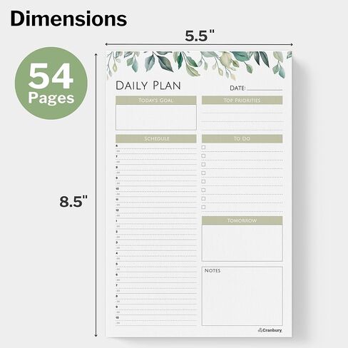 CRANBURY Tear-Off Weekly Planner Notepad - (8.5x11, Colorful) 54 Pages, Large Weekly Planner Pad, Undated Weekly Planning Pad with To Do List, Week of, Notes, plus Matching Note Pad in Kuwait