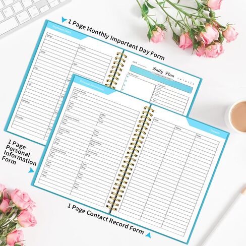 Joyberg Daily Planner 87 ورقة غير مؤرخة، 8.3 بوصة × 5.7 بوصة للقيام بقائمة دفتر ملاحظات بسلك مزدوج، دفتر مخطط A5 كل ساعة، دفتر يومية لتتبع عادات المفكرة للاجتماعات والمواعيد in Kuwait