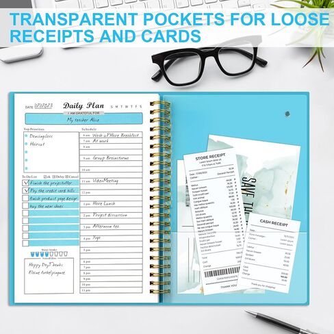 Joyberg Daily Planner 87 ورقة غير مؤرخة، 8.3 بوصة × 5.7 بوصة للقيام بقائمة دفتر ملاحظات بسلك مزدوج، دفتر مخطط A5 كل ساعة، دفتر يومية لتتبع عادات المفكرة للاجتماعات والمواعيد in Kuwait