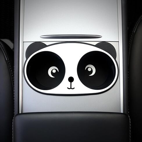 حامل أكواب مركزي لطراز تسلا 3 موديل Y 2023 2022 2021، ملحقات داخلية لطيفة على شكل باندا تسلا in Kuwait