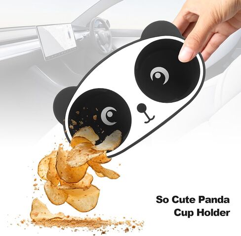 حامل أكواب مركزي لطراز تسلا 3 موديل Y 2023 2022 2021، ملحقات داخلية لطيفة على شكل باندا تسلا in Kuwait