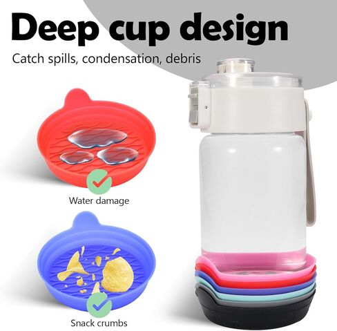 6 عبوات من قواعد الأكواب العالمية المصنوعة من السيليكون لحاملات الأكواب، قواعد أكواب مضادة للانزلاق مقاس 3.18 بوصة، ملحقات السيارة الداخلية وحامل أكواب وبطانة لزينة السيارات (6 ألوان) in Kuwait