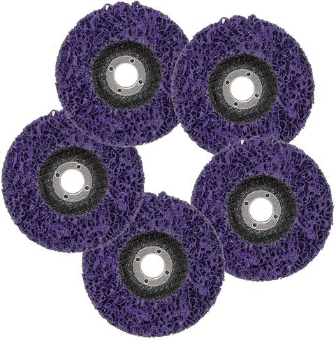 10 Pcs 4" x 5/8" Strip Discs Blue Strip Wheel for Remove Paint Clean Weld Metal Fiberglass (10pcs 4''*5/8''Purple) in Saudi Arabia