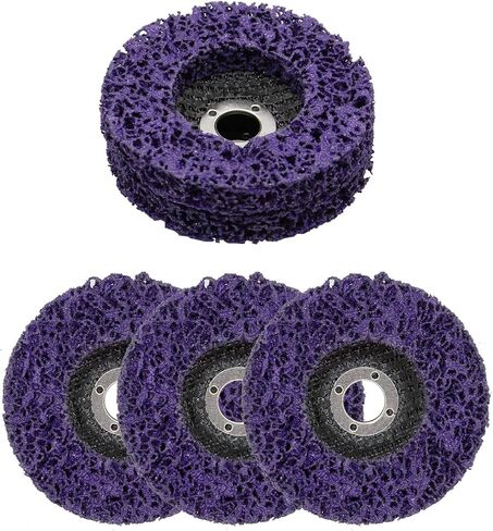 10 Pcs 4" x 5/8" Strip Discs Blue Strip Wheel for Remove Paint Clean Weld Metal Fiberglass (10pcs 4''*5/8''Purple) in Saudi Arabia