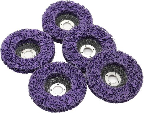 10 Pcs 4" x 5/8" Strip Discs Blue Strip Wheel for Remove Paint Clean Weld Metal Fiberglass (10pcs 4''*5/8''Purple) in Saudi Arabia