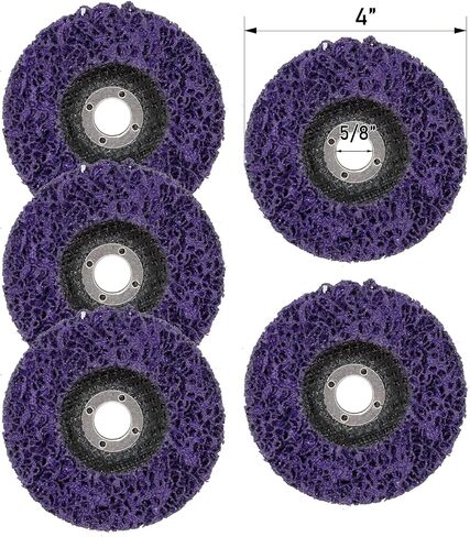 10 Pcs 4" x 5/8" Strip Discs Blue Strip Wheel for Remove Paint Clean Weld Metal Fiberglass (10pcs 4''*5/8''Purple) in Saudi Arabia