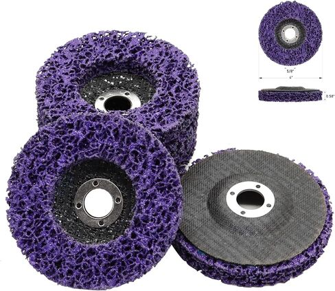 10 Pcs 4" x 5/8" Strip Discs Blue Strip Wheel for Remove Paint Clean Weld Metal Fiberglass (10pcs 4''*5/8''Purple) in Saudi Arabia