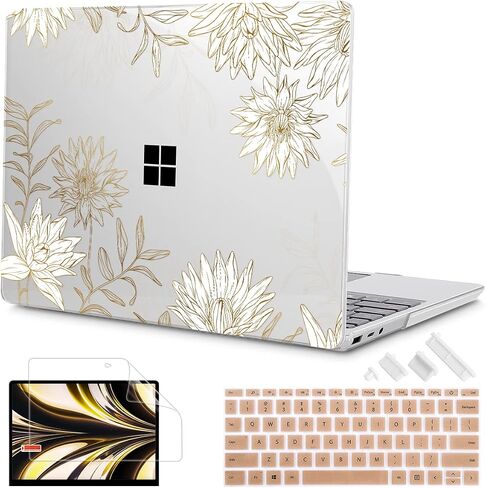 Tuiklol Case for 13.5 Inch Microsoft Surface Laptop 5/4/3 Releases with Metal Palm Rest, Hard Shell Case with Screen Protector and Keyboard Cover +Dust Plugs Model 1951/1868,Sparkly Pink in Saudi Arabia