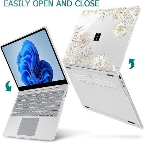 Tuiklol Case for 13.5 Inch Microsoft Surface Laptop 5/4/3 Releases with Metal Palm Rest, Hard Shell Case with Screen Protector and Keyboard Cover +Dust Plugs Model 1951/1868,Sparkly Pink in Saudi Arabia