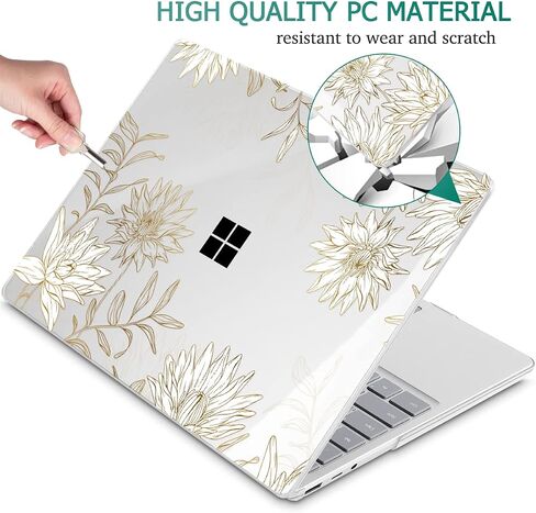 Tuiklol Case for 13.5 Inch Microsoft Surface Laptop 5/4/3 Releases with Metal Palm Rest, Hard Shell Case with Screen Protector and Keyboard Cover +Dust Plugs Model 1951/1868,Sparkly Pink in Saudi Arabia