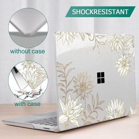 Tuiklol Case for 13.5 Inch Microsoft Surface Laptop 5/4/3 Releases with Metal Palm Rest, Hard Shell Case with Screen Protector and Keyboard Cover +Dust Plugs Model 1951/1868,Sparkly Pink in Saudi Arabia