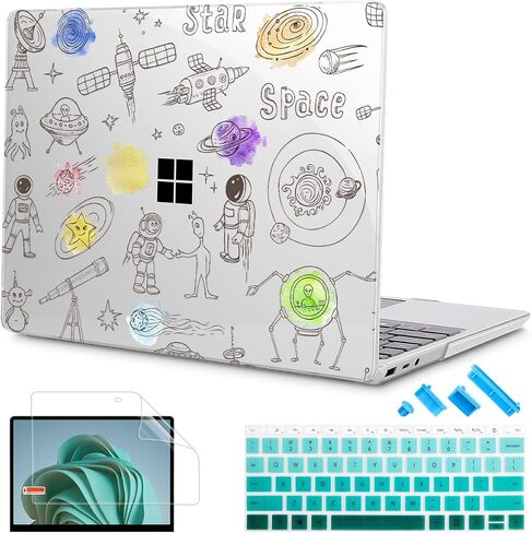 Tuiklol Case for 13.5 Inch Microsoft Surface Laptop 5/4/3 Releases with Metal Palm Rest, Hard Shell Case with Screen Protector and Keyboard Cover +Dust Plugs Model 1951/1868,Sparkly Pink in Saudi Arabia