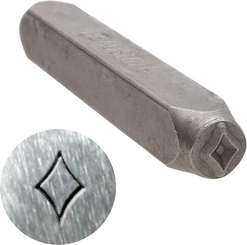 The Beadsmith Steel Design Stamp - Metal Elements - 6mm Diamond Design - 2.25" Length with 0.25" Stamp Base - Make Custom Jewelry, Add Artistic Whimsy, Used for Stamping & Personalizing Soft Metals in Saudi Arabia