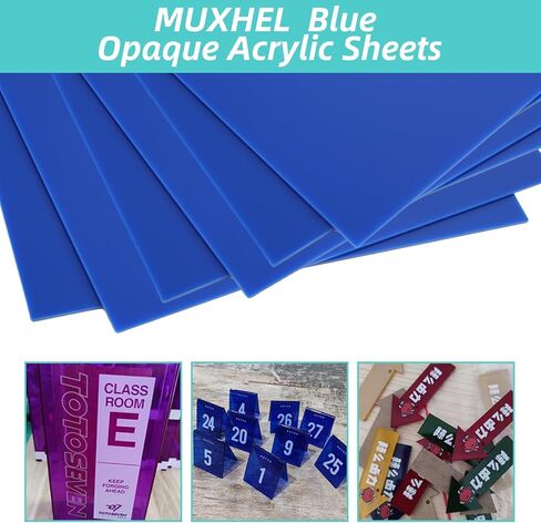5 Pcs Blue Opaque Acrylic Sheets, 12" x 12" x 1/8" Glossy Plexiglass Sheets, Acrylic Blanks Acrylic Panel for Laser Cutting Engraving and Art Crafts Painting DIY Display in Saudi Arabia