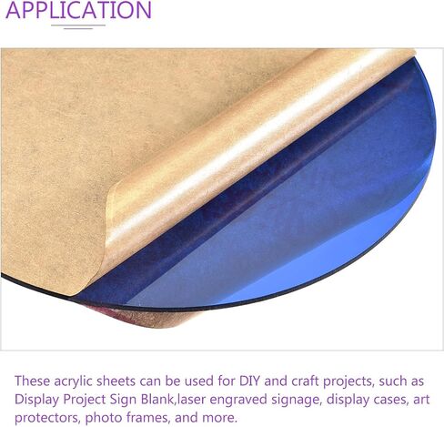 DMiotech 7" Diameter 2mm Thick Acrylic Sheet Circle Round Disc PMMA Acrylic Board for Craft DIY Display Project Sign Blank Blue Translucent in Saudi Arabia