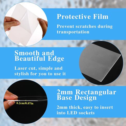 4Pcs Acrylic Sheets for Light Base,Clear Cast Board, 0.08"(2mm) Plastic Glass Panel for LED Light Base,Sign, DIY Display Project(Rectangle) in Saudi Arabia