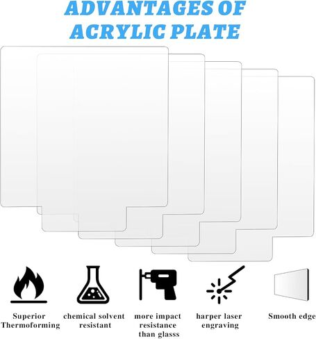 4Pcs Acrylic Sheets for Light Base,Clear Cast Board, 0.08"(2mm) Plastic Glass Panel for LED Light Base,Sign, DIY Display Project(Rectangle) in Saudi Arabia