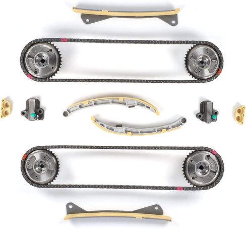 طقم سلسلة التوقيت مع 4 قطع VVT Gear يناسب Azera Genesis Santa Fe Palisade Cadenza Sedona Sorento Stinger 3.3L استبدال OE 24321-3L100 24370-3CGA0 24350-3CGA1 in Saudi Arabia