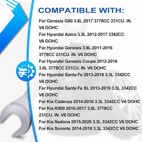 طقم سلسلة التوقيت مع 4 قطع VVT Gear يناسب Azera Genesis Santa Fe Palisade Cadenza Sedona Sorento Stinger 3.3L استبدال OE 24321-3L100 24370-3CGA0 24350-3CGA1 in Saudi Arabia