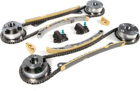 طقم سلسلة التوقيت مع 4 قطع VVT Gear يناسب Azera Genesis Santa Fe Palisade Cadenza Sedona Sorento Stinger 3.3L استبدال OE 24321-3L100 24370-3CGA0 24350-3CGA1 in Saudi Arabia