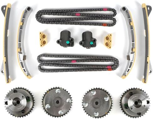 طقم سلسلة التوقيت مع 4 قطع VVT Gear يناسب Azera Genesis Santa Fe Palisade Cadenza Sedona Sorento Stinger 3.3L استبدال OE 24321-3L100 24370-3CGA0 24350-3CGA1 in Saudi Arabia