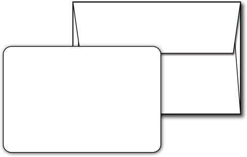 Desktop Publishing Supplies Blank White 5" X 7" Cardstock with Rounded Corners - 40 Cards with Envelopes in Saudi Arabia