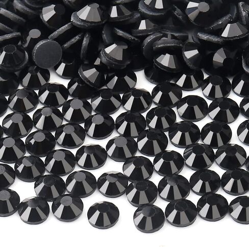 7000 قطعة من أحجار الراين الزجاجية الساخنة (أسود)، يمكن كيها على أحجار الراين المسطحة مع ملقط وقلم منتقي، أحجار كريمة مستديرة من الكريستال للتثبيت الساخن للحرف اليدوية (SS6 10 16 20 30) in Kuwait