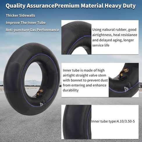 4.10/3.50-5 أنابيب داخلية للإطارات مع جذع صمام TR87 بديل عالي التحمل للحديقة والحديقة، شاحنة يدوية صغيرة للدراجة الصغيرة (عبوة من 2) in Kuwait