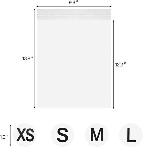 200 قطعة من أكياس القمصان الشفافة مقاس 11 × 14 بوصة مع لوح طي القميص و2000 قطعة من ملصقات حجم الملابس لتغليف الملابس والقمصان، والأعمال التجارية الصغيرة in Kuwait