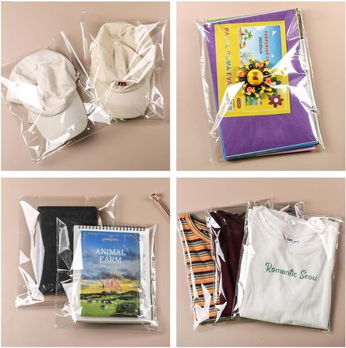 200 قطعة من أكياس القمصان الشفافة مقاس 11 × 14 بوصة مع لوح طي القميص و2000 قطعة من ملصقات حجم الملابس لتغليف الملابس والقمصان، والأعمال التجارية الصغيرة in Kuwait