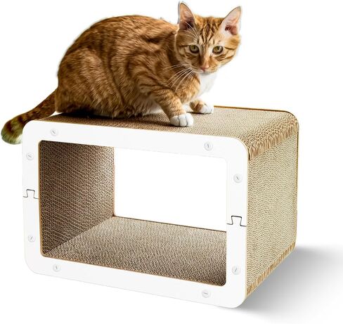 Cardboard Cat House,Vertical and Horizontal Cat Scratcher Board,Cardboard Cat Bed Suitable for Cats to Rest Cat Scratch Pad, Door Clips, Furniture Protectors from Cat Scratching in Saudi Arabia