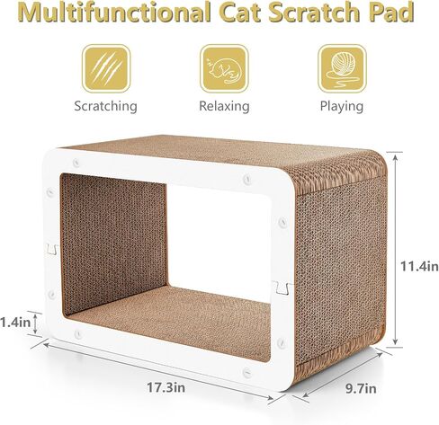 Cardboard Cat House,Vertical and Horizontal Cat Scratcher Board,Cardboard Cat Bed Suitable for Cats to Rest Cat Scratch Pad, Door Clips, Furniture Protectors from Cat Scratching in Saudi Arabia