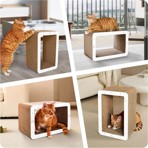 Cardboard Cat House,Vertical and Horizontal Cat Scratcher Board,Cardboard Cat Bed Suitable for Cats to Rest Cat Scratch Pad, Door Clips, Furniture Protectors from Cat Scratching in Saudi Arabia