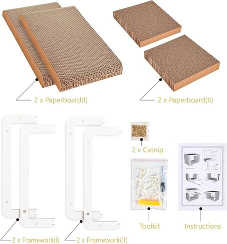 Cardboard Cat House,Vertical and Horizontal Cat Scratcher Board,Cardboard Cat Bed Suitable for Cats to Rest Cat Scratch Pad, Door Clips, Furniture Protectors from Cat Scratching in Saudi Arabia