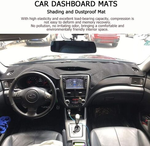 غطاء لوحة سيارة فورد فوكس 2012-2018 داش ماتس وسادة حماية الظل (سجادة ممتازة، أسود) in Kuwait