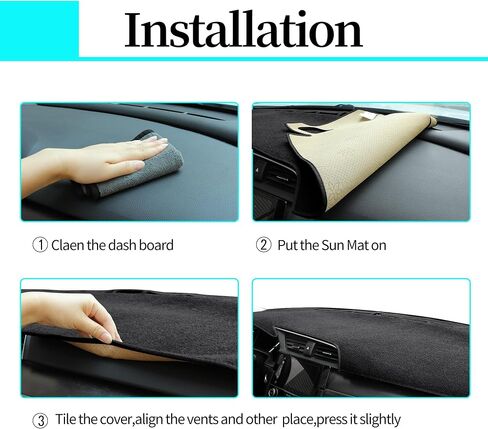 Dashboard Cover for Honda Civic 2016-2020, Non-Slip Dash Mat Dashboard Cover, Heat-Resistant Dash Cover(Black) in Saudi Arabia