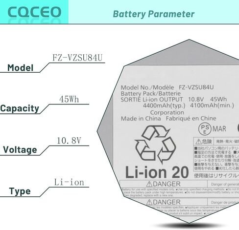 FZ-VZSU84U Battery for Panasonic FZ-G1 FZ-G1AABDXER Toughpad FZ-G1 Series FZ-VZSU84R FZ-VZSU96U FZ-VZSU96AU FZ-VZSU84K FZ-VZSU84A2K FZ-VZSU84A2R FZ-VZSU84A2U FZ-VZSU84AK FZ-VZSU84AR 10.8V 45Wh in Saudi Arabia