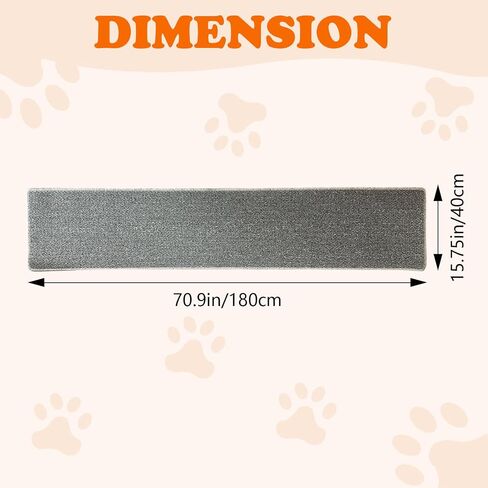 70.9"x 15.7" Thickened Extra Large Cat Wall Climbing Carpet with 10pcs Fixed Nails, Durable Cat Wall Furniture, Wall Scratcher, Scratching Post, Couch Sofa Protector in Saudi Arabia