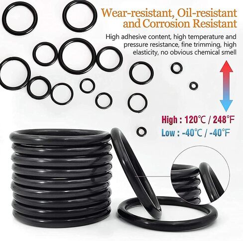 24 حجم 1200 قطعة من مطاط النتريل O-Ring طوقا مجموعة متنوعة 1.5 مم 2.4 مم 3.1 مم غسالة الختم NBR متري O-Ring مجموعة متنوعة للسباكة والغاز والسيارات وإصلاح الصنبور OD 6 مم - 28 مم in Kuwait